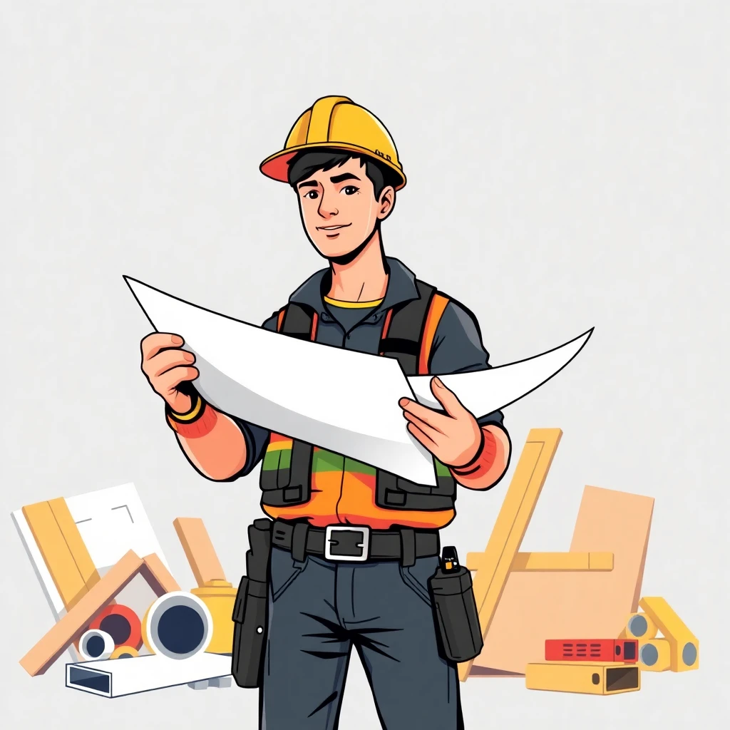 Apprenti maçon sur un chantier