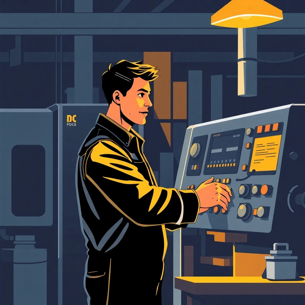 Machine operator at work