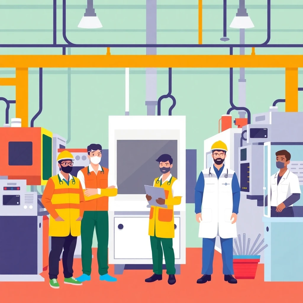 Diverse factory team