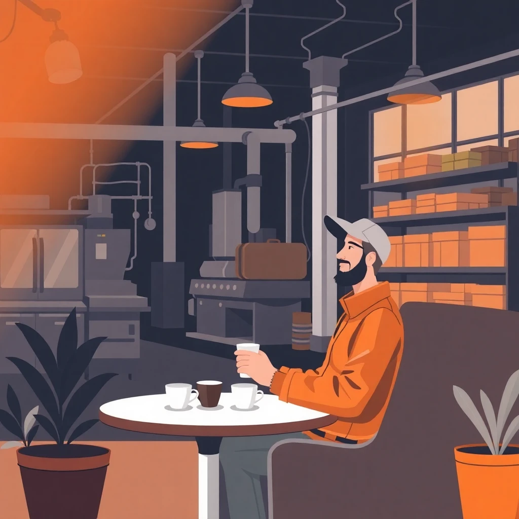 Worker enjoying a break