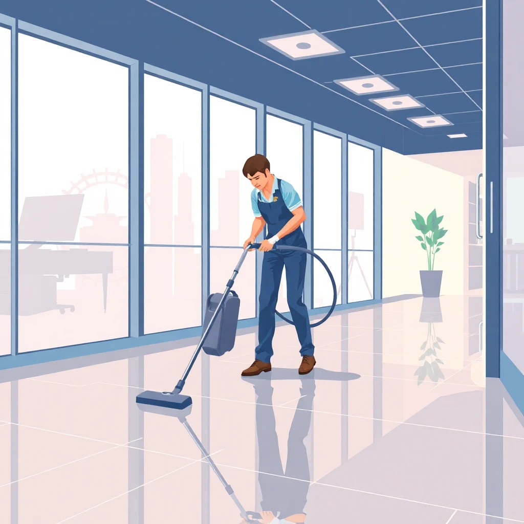 Cleaner working diligently