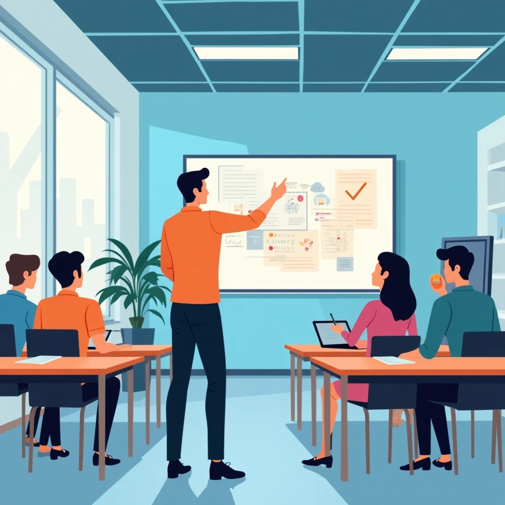 Enseignant en classe