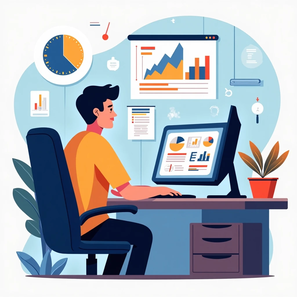 Empleado analizando datos