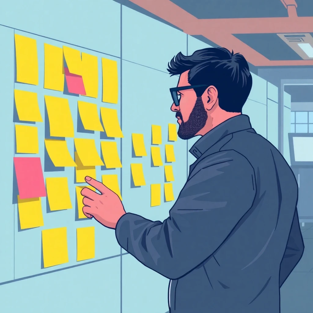 Gestor de projetos em ação