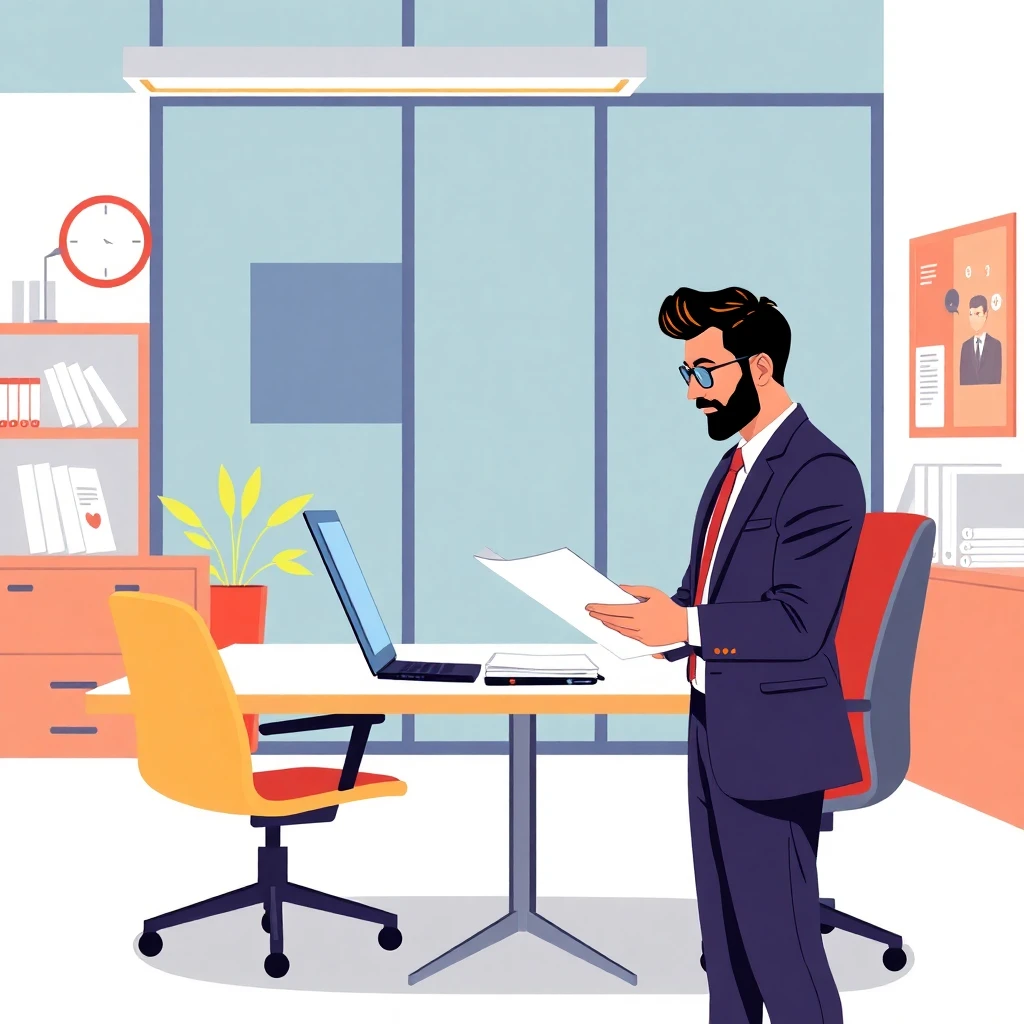 Profissional revisando ofertas de trabalho