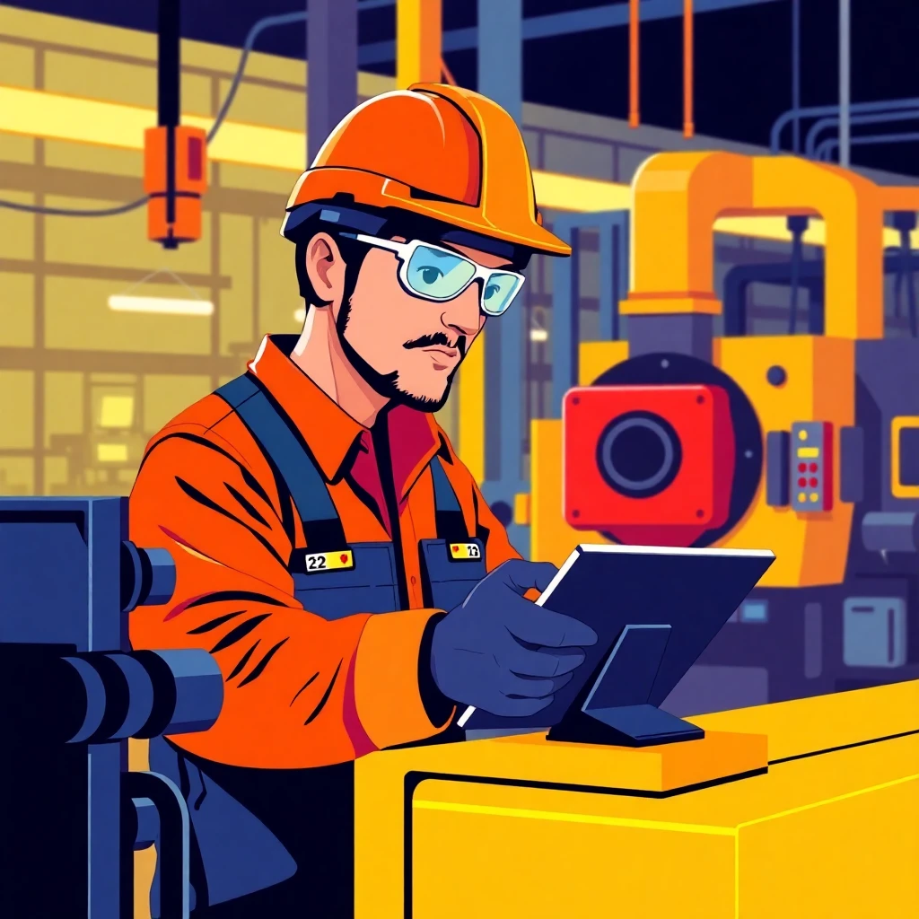 Industrial engineer at work