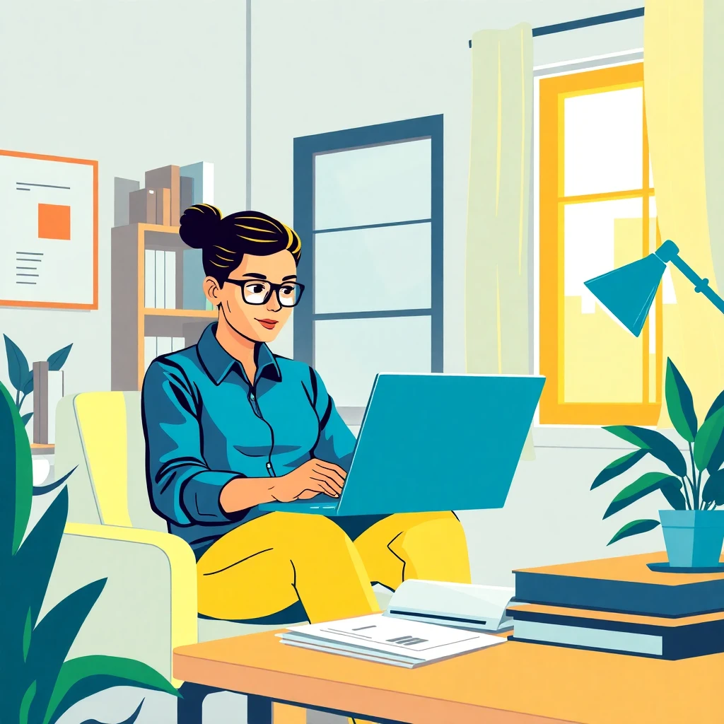 Teacher reviewing job applications