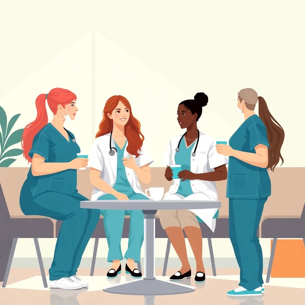 Nurses discussing work