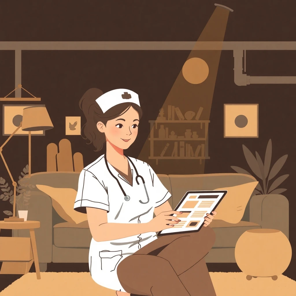 Nurse reviewing job offers