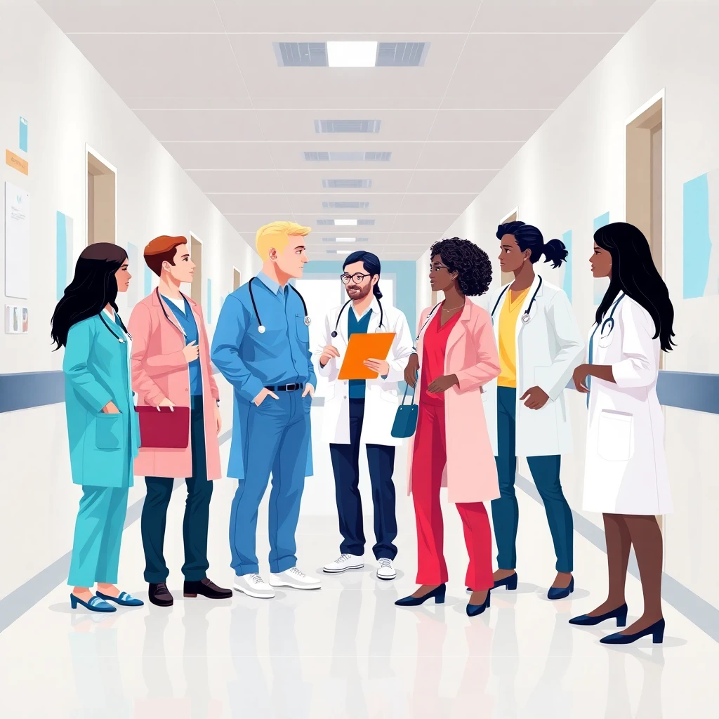 Healthcare professionals in discussion