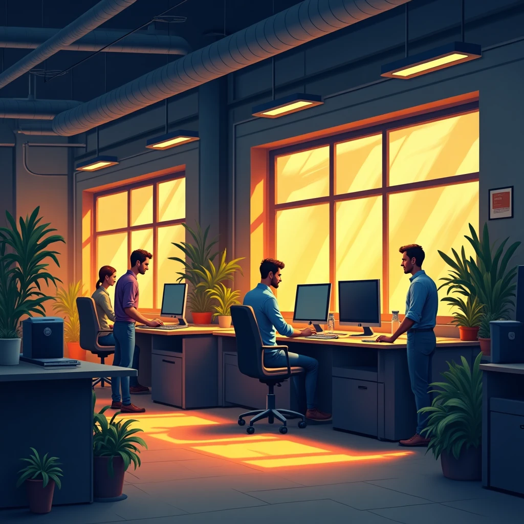 Busy office setting