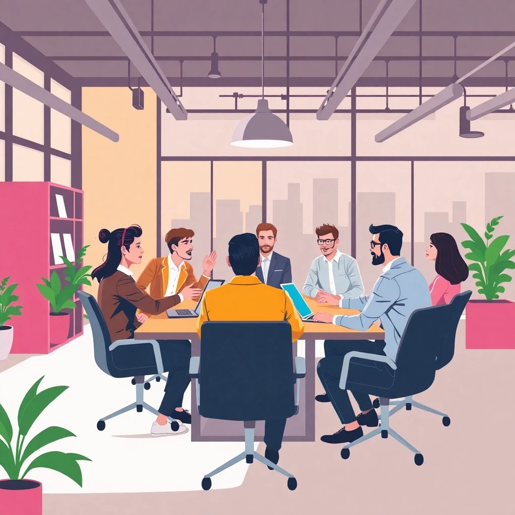 Team meeting in office