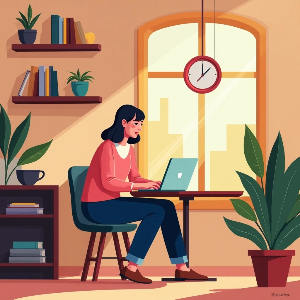 Freelancer working remotely