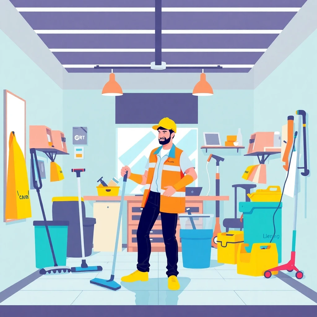 Ambiente de trabalho de limpeza organizado