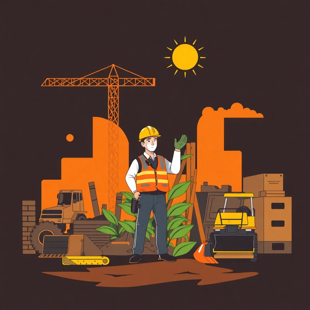 Trabalhador de construção em ação