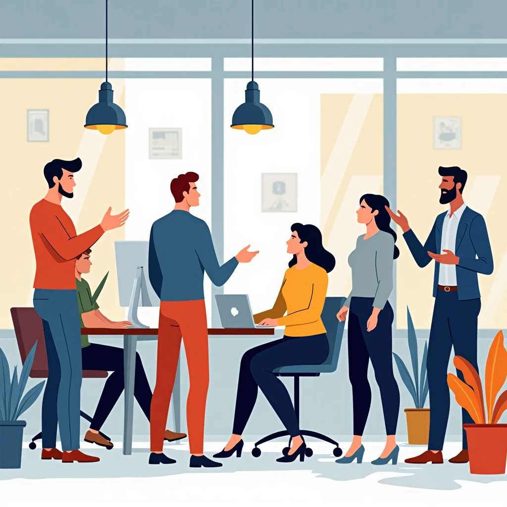 Team collaboration in office