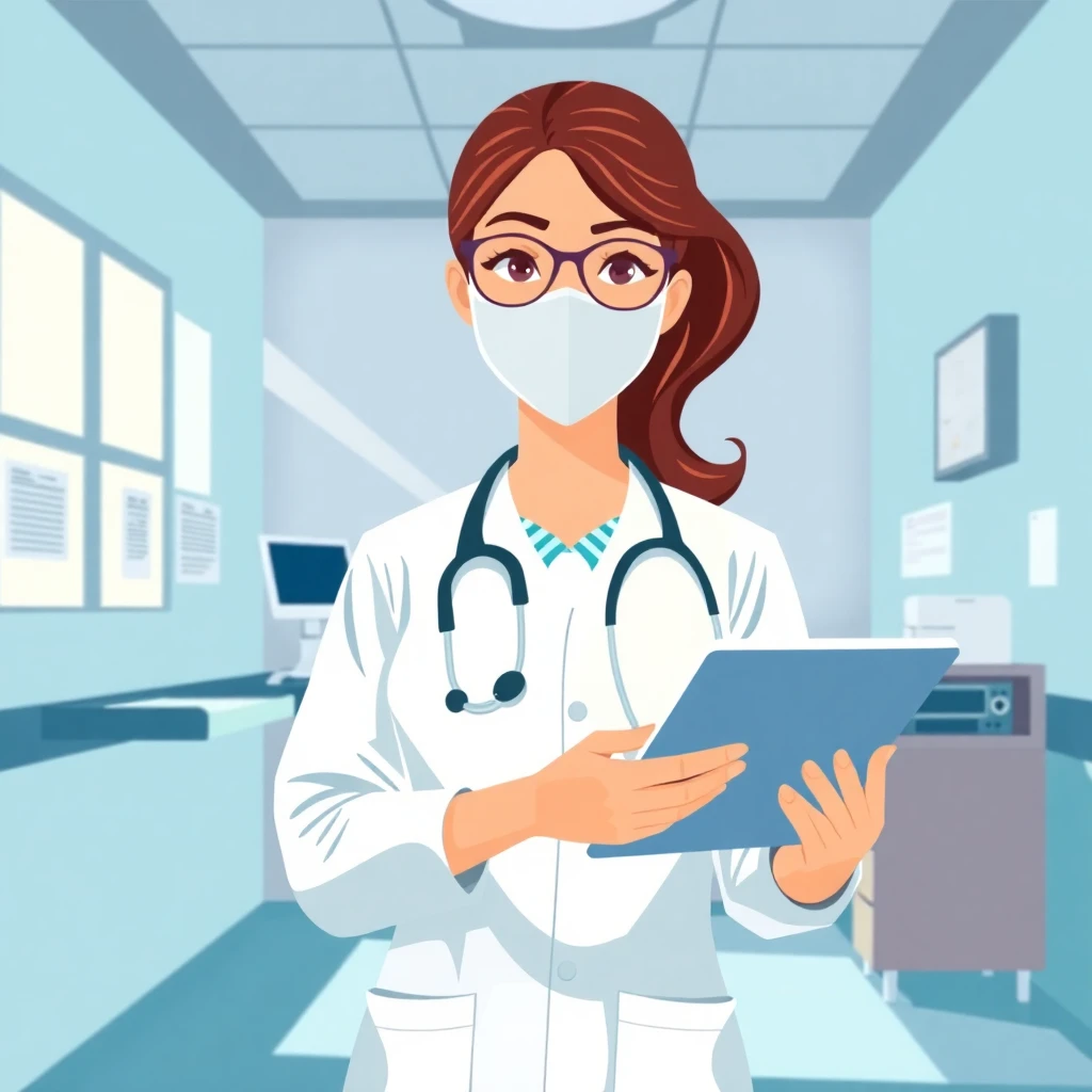 Pflegekraft bei der Dateneingabe