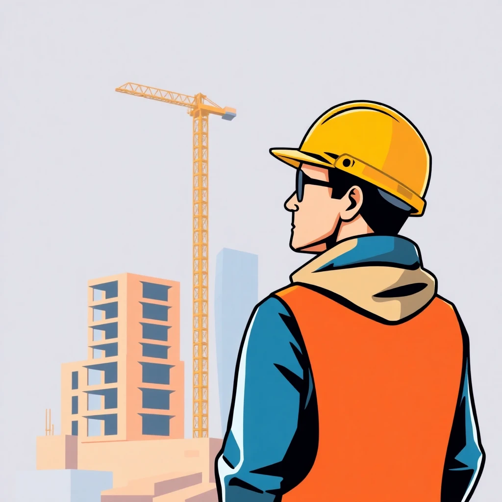 Trabajador en un sitio de construcción