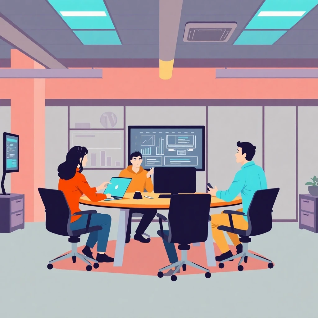 Tech-driven project management meeting