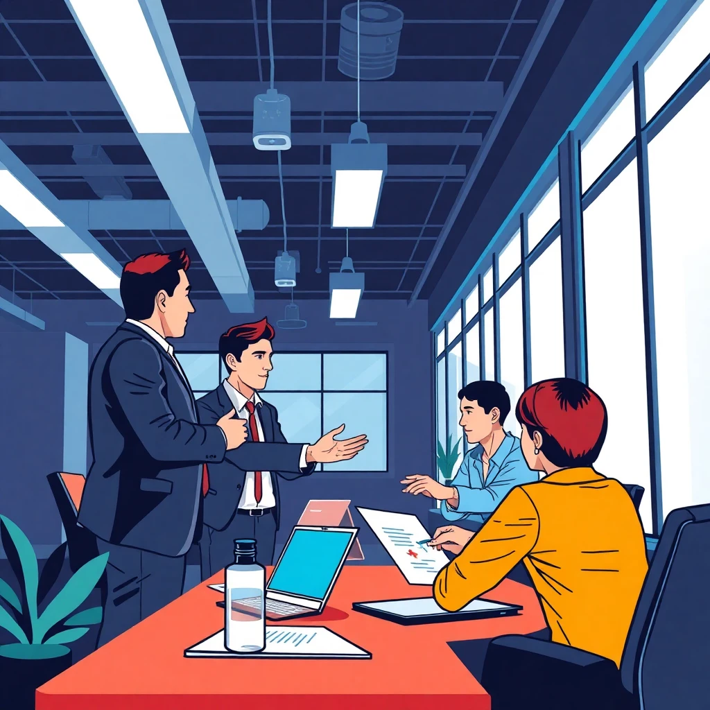 Senior manager in strategy meeting