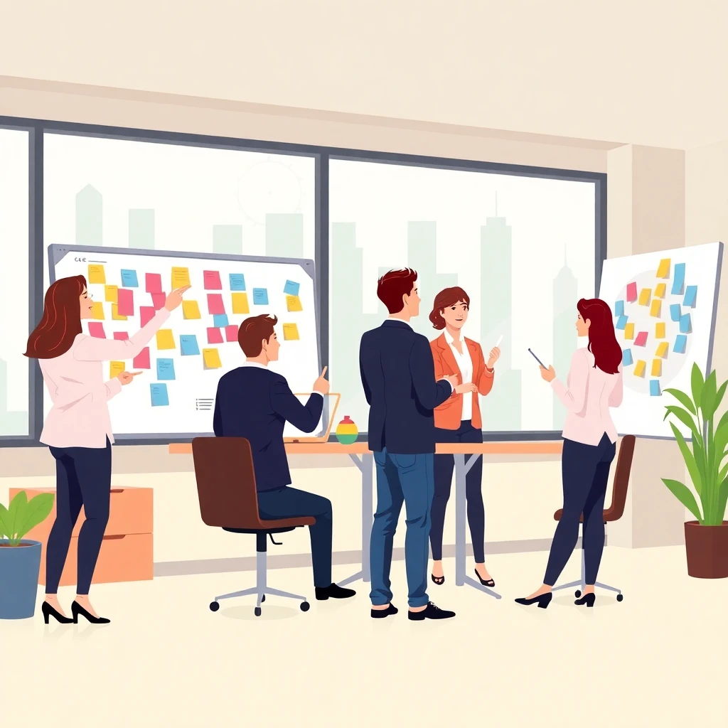 Project management team at work