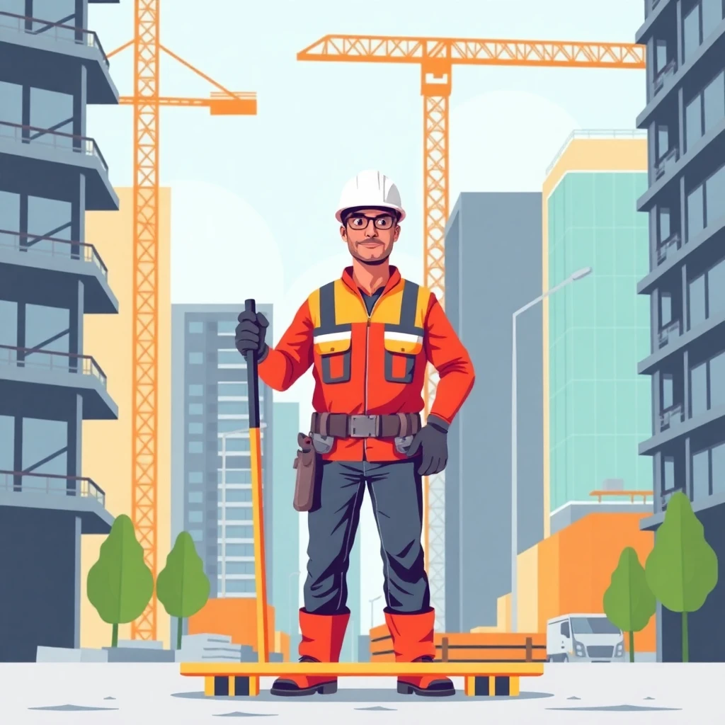 Trabajador de construcción en un entorno urbano