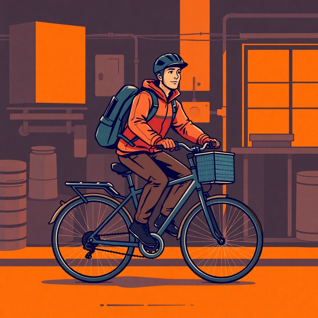 Repartidor en acción