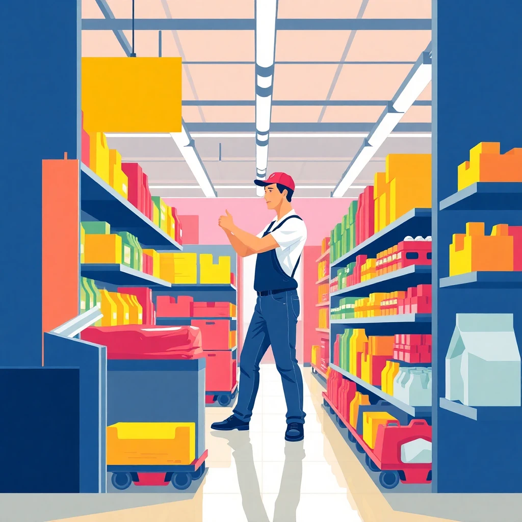 Trabajador de retail en tienda moderna