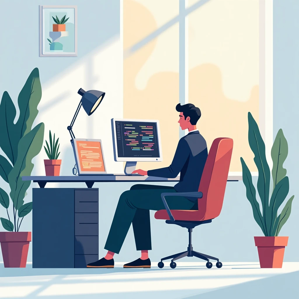 Tech professional working