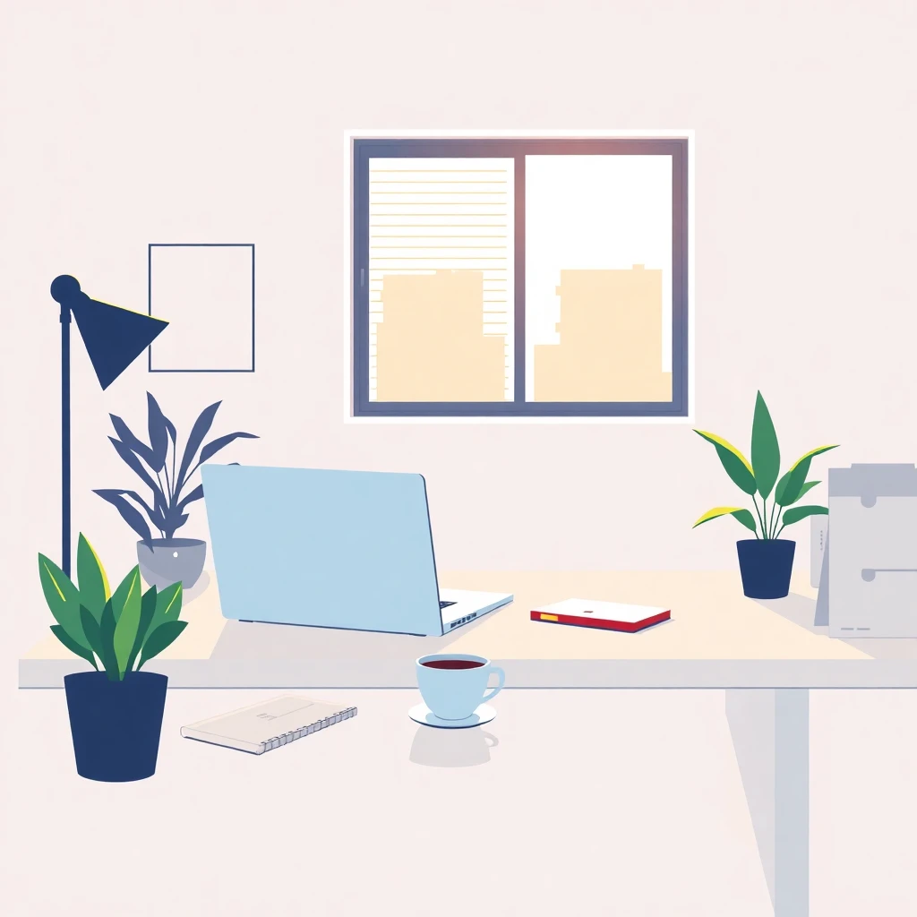 Minimalist home office setup