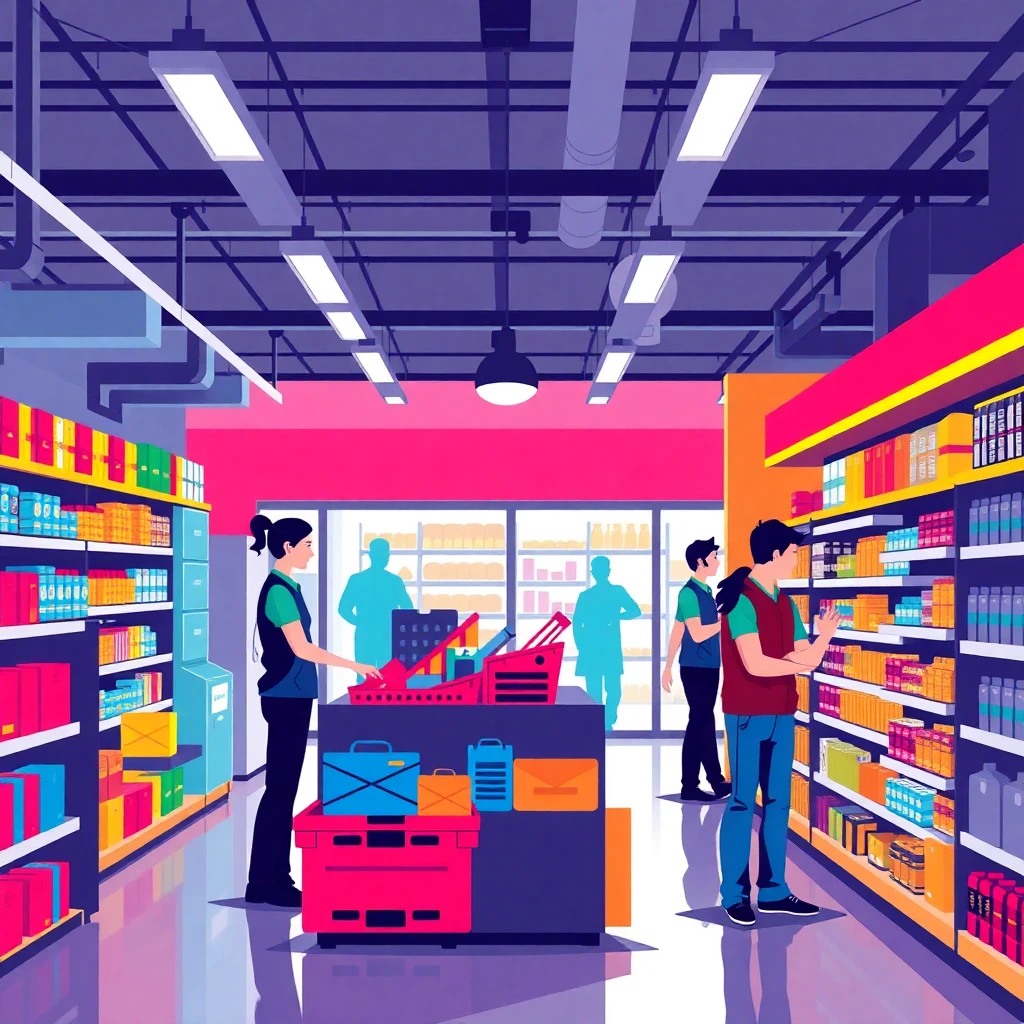 Bustling retail store