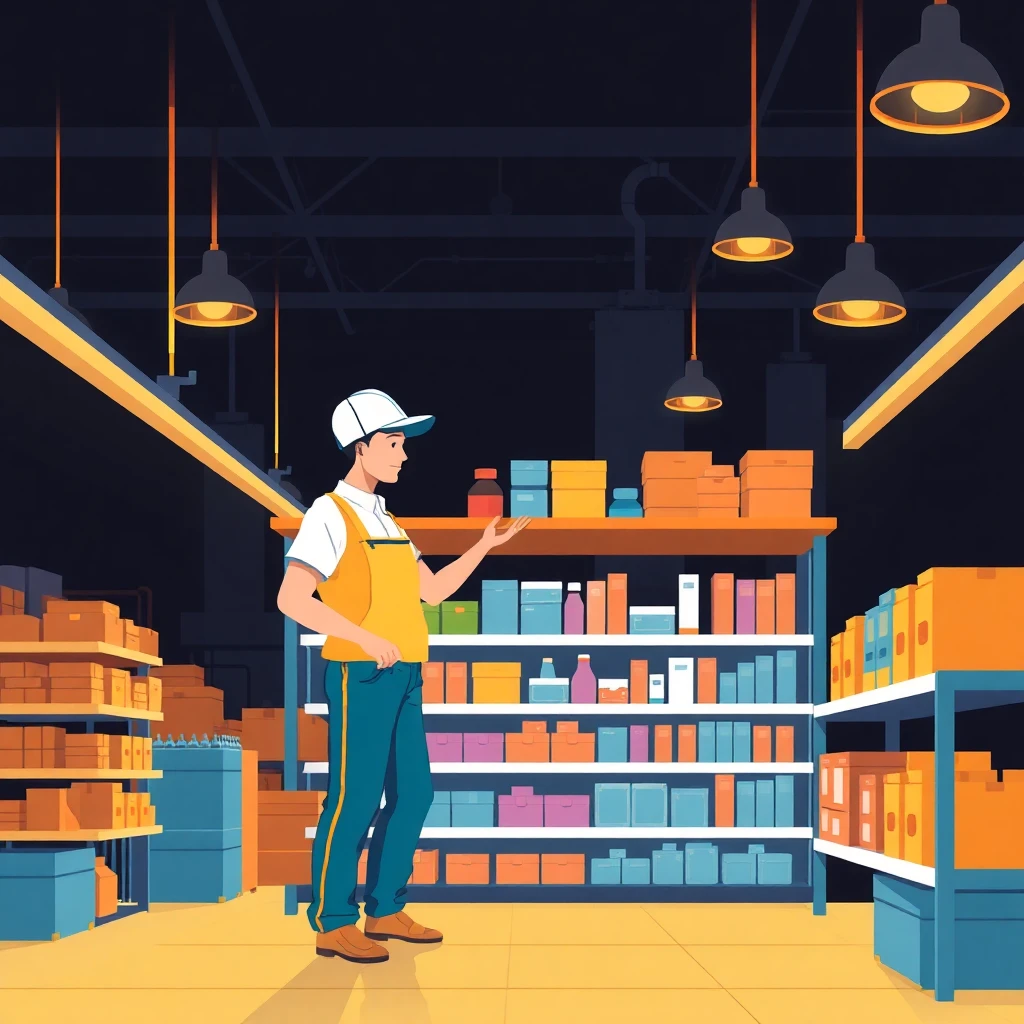 Retail worker organizing products