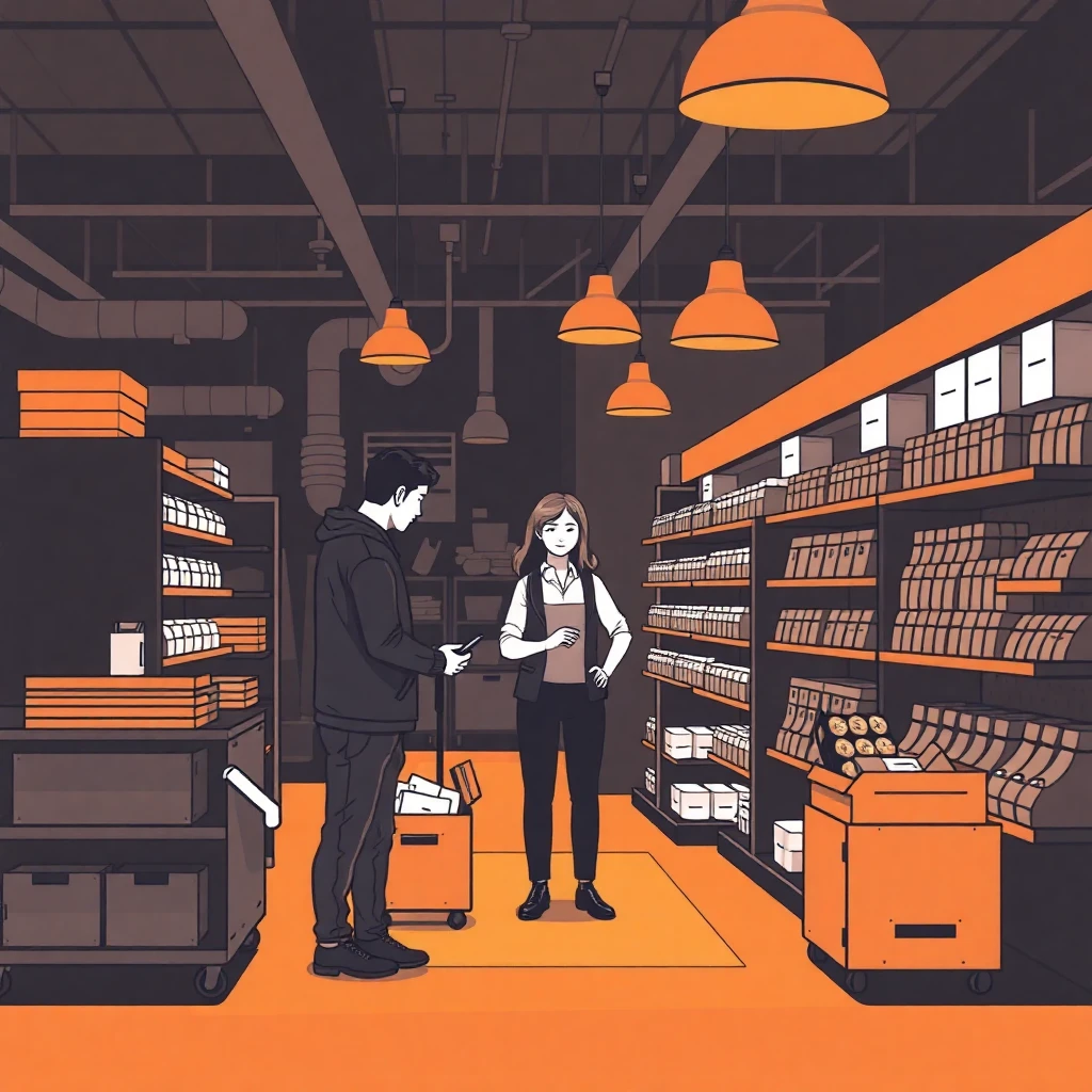 Retail associate assisting a customer