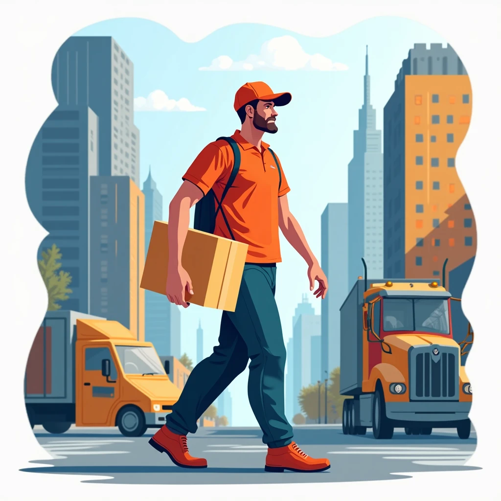 Delivery driver ready for work