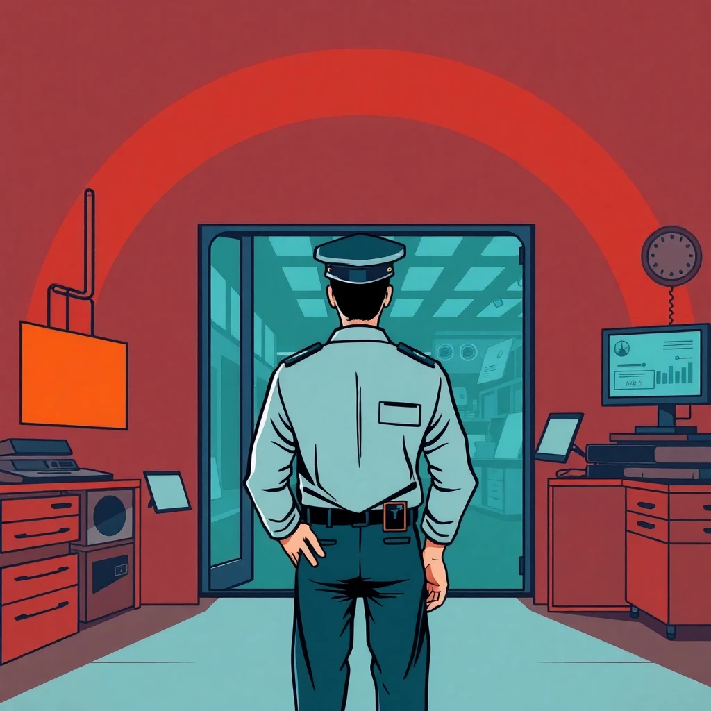 Agent de sécurité en action