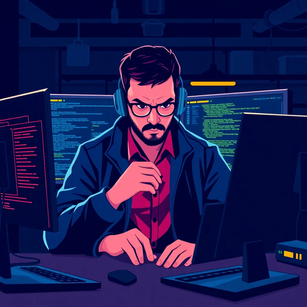 Cybersecurity analyst at work