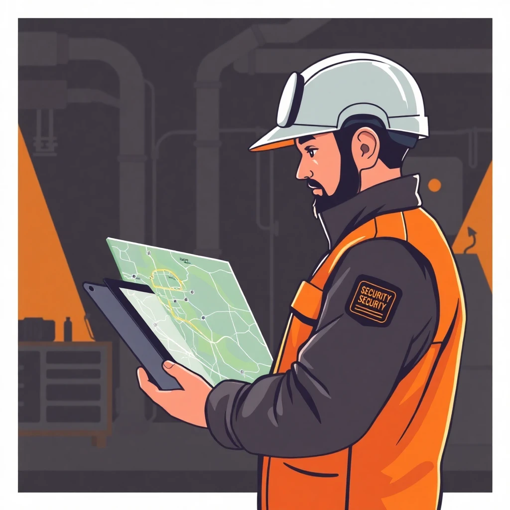 Security officer using technology