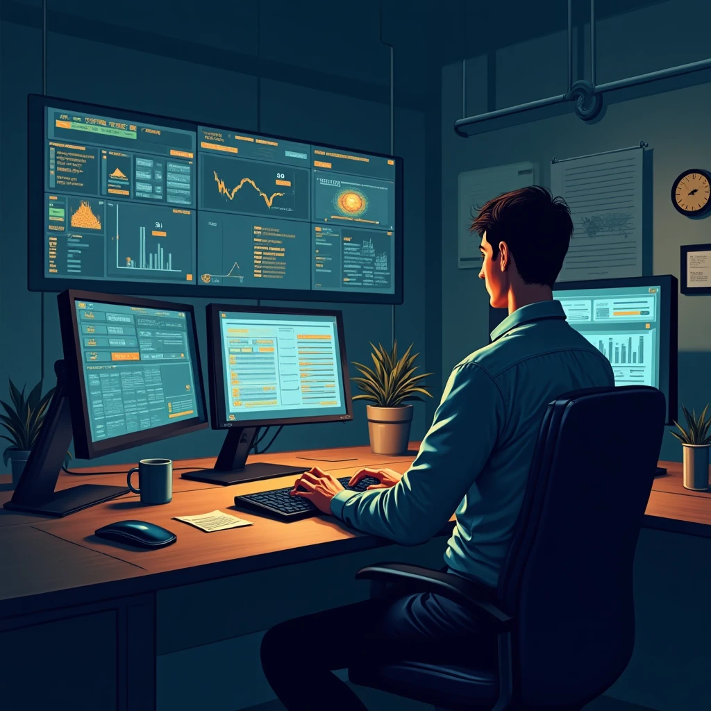 Security officer in control room