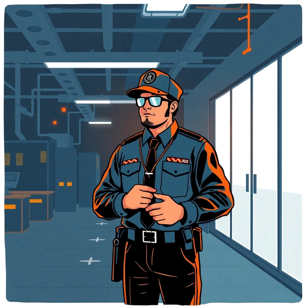 Security guard on night duty