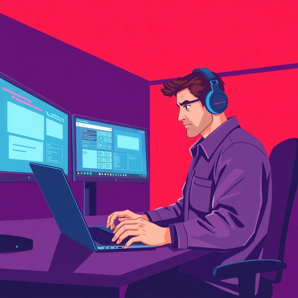 Cybersecurity professional at work