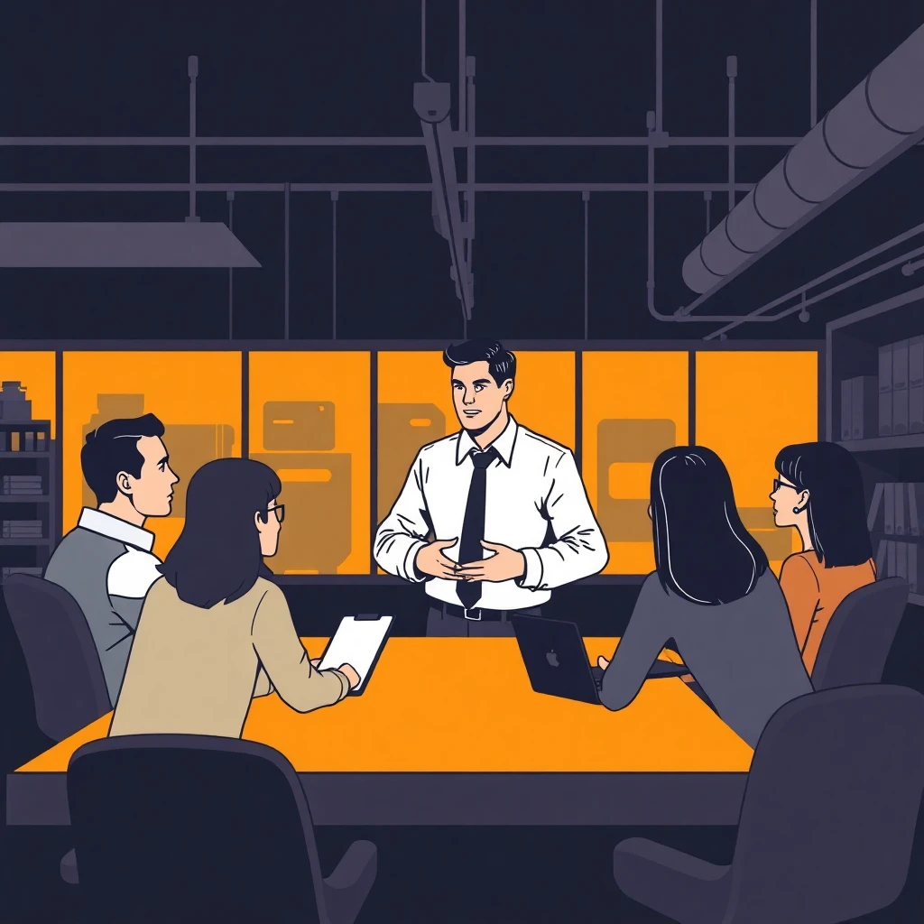 Leading security team meeting