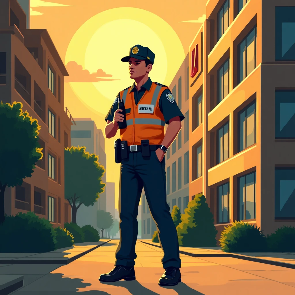 Security officer on patrol