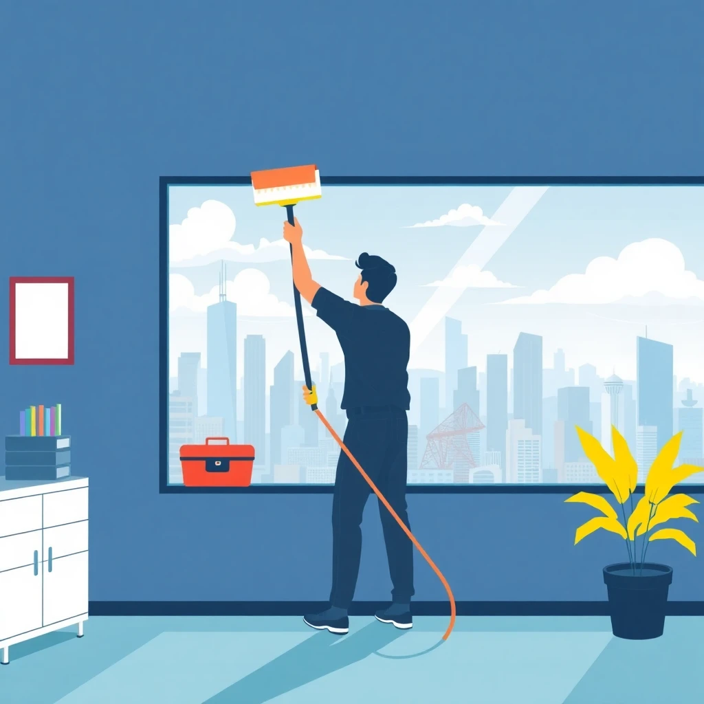 Cleaner polishing a window