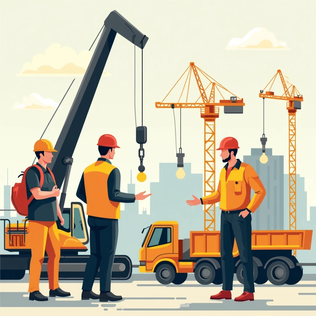 Construction site teamwork