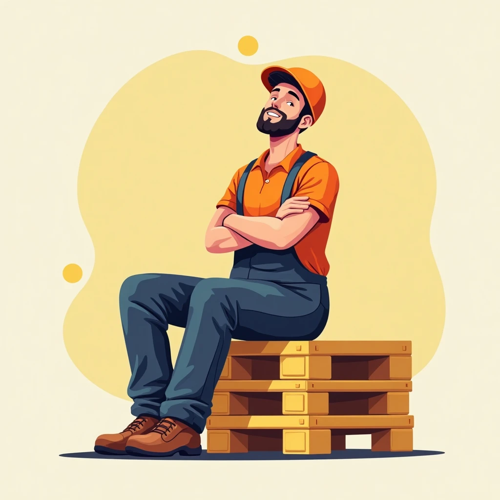 Relaxed warehouse worker