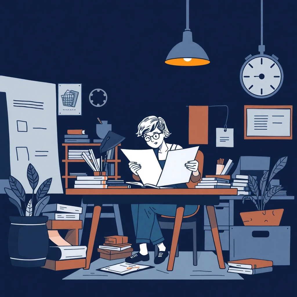 Educator reviewing lesson plans