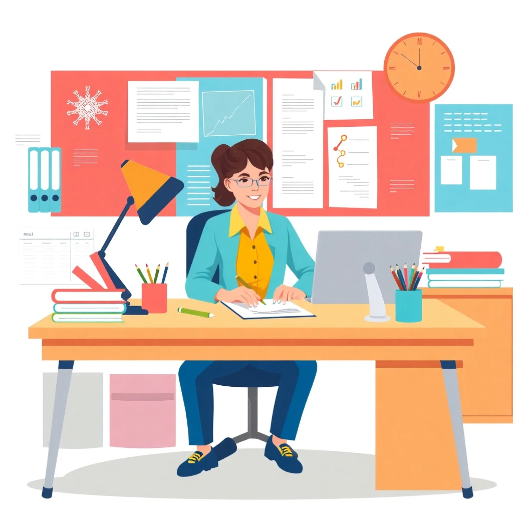 Teacher planning lessons