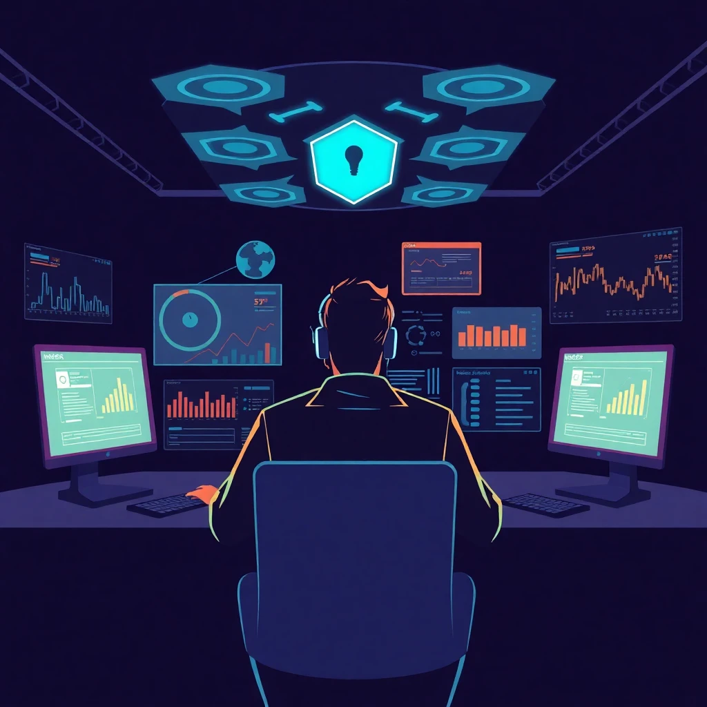 Cybersecurity expert analyzing data