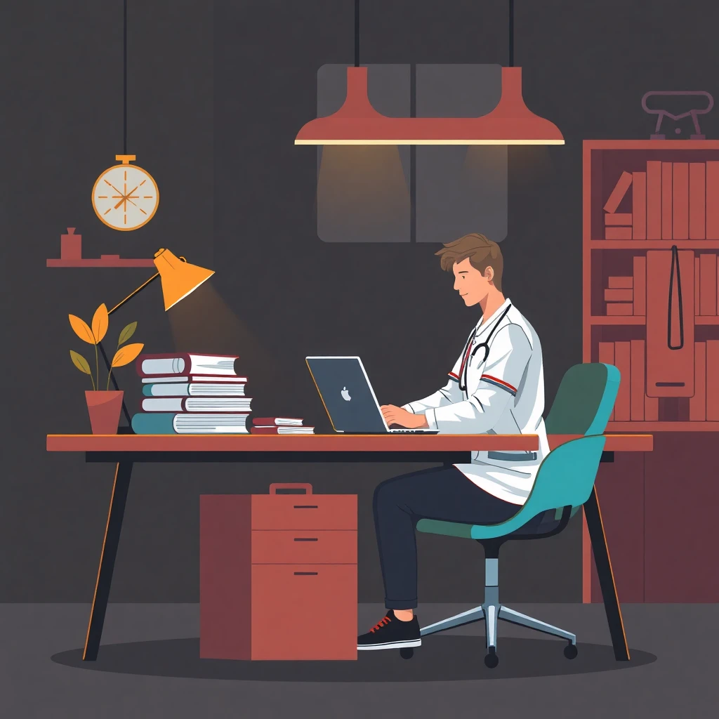 Freelancer working on healthcare tasks