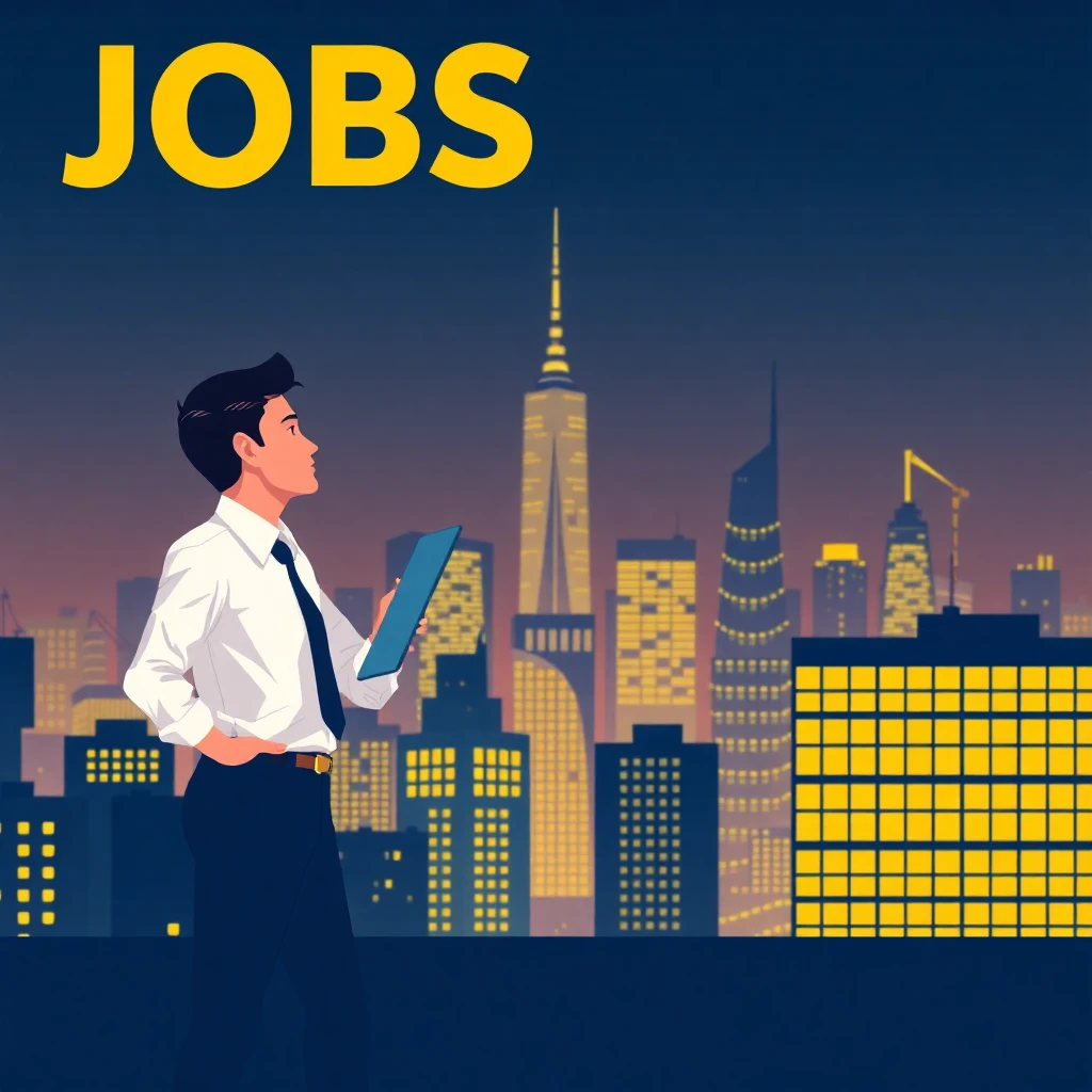 Nighttime city office